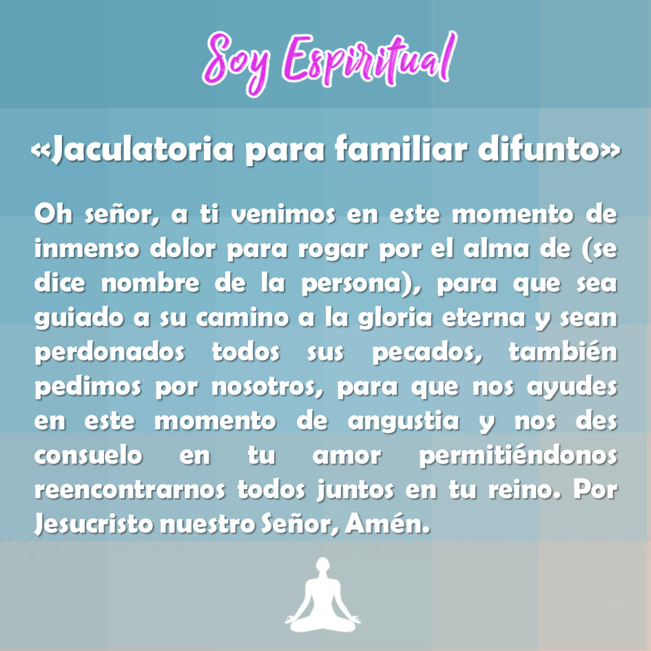 Jaculatoria para familiar difunto